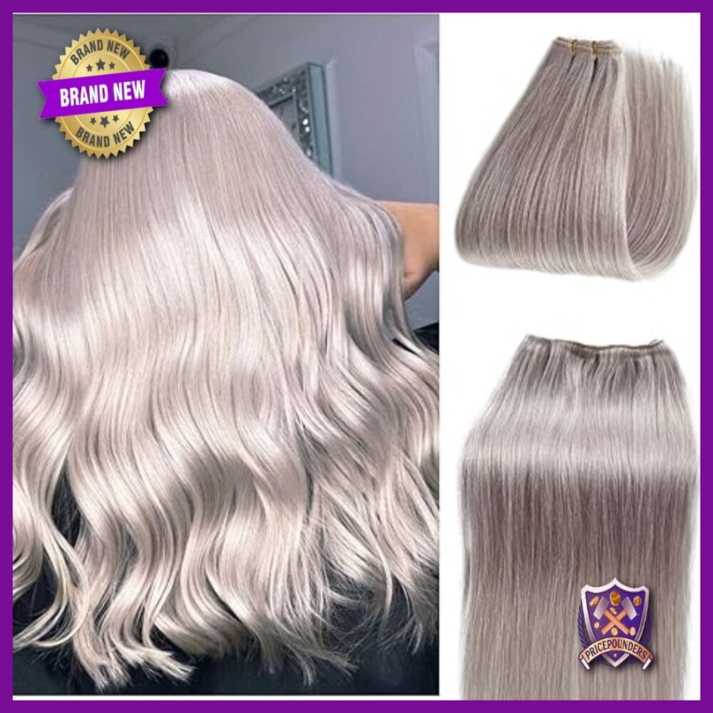 24-Inch Sew-In Human Hair Extensions Weft Bundles, Hand Tied, Straight